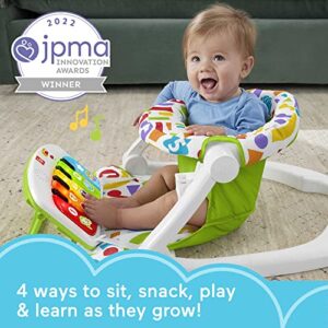 Fisher-Price Portable Baby Chair, Deluxe Sit-Me-Up Seat with Kick & Play Piano Learning-Toy and Snack Tray for Babies and Toddlers