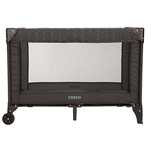 Cosco Funsport Compact Portable Playard, Lightweight, Easy Set up, Foldable Baby Playpen with Carry Bag, Black Arrows