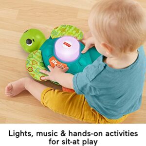 Fisher-Price Linkimals Baby & Toddler Toy Sit-To-Crawl Sea Turtle With Interactive Lights Music And Rolling Motion For Ages 9+ Months