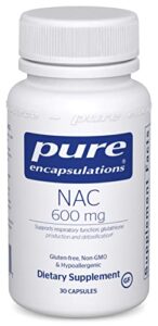 pure encapsulations nac 600 mg | n-acetyl cysteine amino acid supplement for lung and immune support, liver, and antioxidants* | 30 capsules