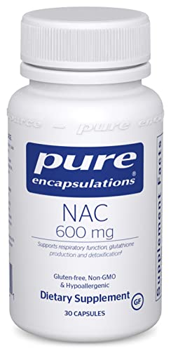 Pure Encapsulations NAC 600 mg | N-Acetyl Cysteine Amino Acid Supplement for Lung and Immune Support, Liver, and Antioxidants* | 30 Capsules