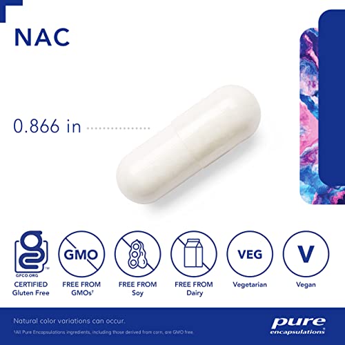 Pure Encapsulations NAC 600 mg | N-Acetyl Cysteine Amino Acid Supplement for Lung and Immune Support, Liver, and Antioxidants* | 30 Capsules