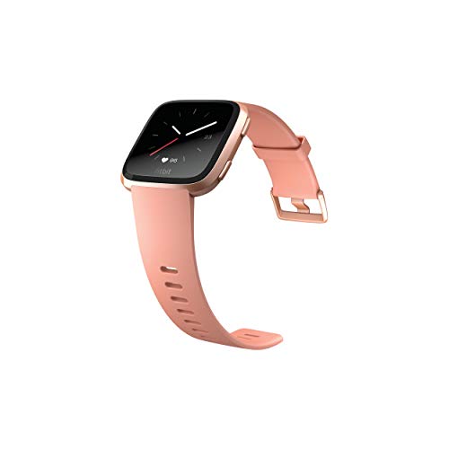 Fitbit Versa Smart Watch, Peach/Rose Gold Aluminium, One Size (S & L Bands Included) - (Renewed)