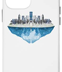 iPhone 12 mini Flat Earth Awesome Future City Ice Wall Society Gift Case