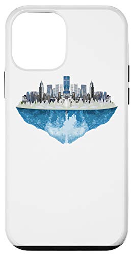 iPhone 12 mini Flat Earth Awesome Future City Ice Wall Society Gift Case