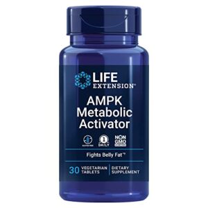 life extension ampk metabolic activator – for weight management, healthy cellular metabolism – helps burn fat – gluten free, non-gmo, 30 vegetarian tablets