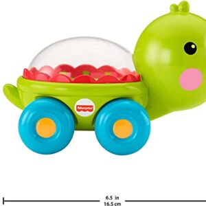 Fisher-Price Baby Crawling Toy Poppity Pop Turtle Push-Along Vehicle With Ball Popping Sounds For Ages 6+ Months