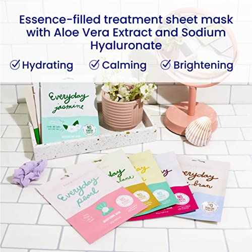 Everyday Set of 8 Sheet Masks (8 Pack Bundle) - Hydrating Essence Korean Sheet Mask, for All Skin Types, Revitalizing, Purifying, Illuminating, Hydrating, Anti-aging With No Harsh Chemicals and Safe for Sensitive Skin