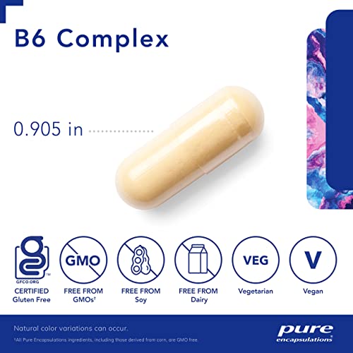 Pure Encapsulations B6 Complex | Vitamin B6 Supplement to Support Cellular, Cardiovascular, Neurological, and Psychological Health* | 60 Capsules