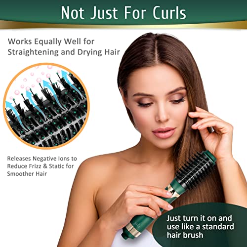 Professional Hot Air Brush for Women, Multipurpose Beauty Hair Dryer Brush for Curling or Straightening, Hair Volumizer, Blow Dryer Brush with Interchangeable Brushing Heads for All Hair Types