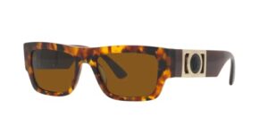 versace man sunglasses havana frame, dark bronze lenses, 53mm
