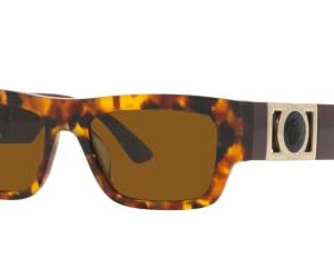 Versace Man Sunglasses Havana Frame, Dark Bronze Lenses, 53MM