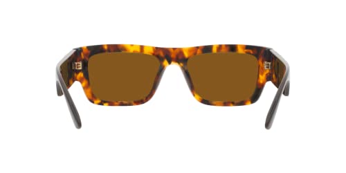 Versace Man Sunglasses Havana Frame, Dark Bronze Lenses, 53MM
