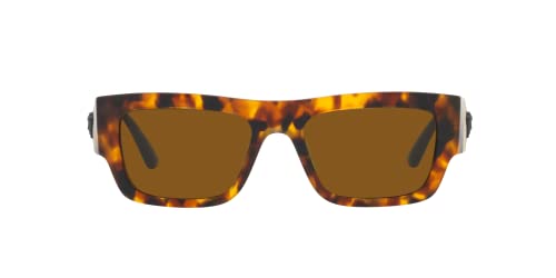 Versace Man Sunglasses Havana Frame, Dark Bronze Lenses, 53MM