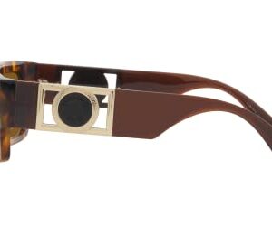 Versace Man Sunglasses Havana Frame, Dark Bronze Lenses, 53MM