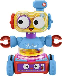 fisher-price baby toddler & preschool toy 4-in-1 learning bot with music lights & smart stages content for ages 6+ months