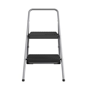 cosco 11137pbl1e 2 household folding step stool, ansi type 3, 200 lb weight capacity, platinum