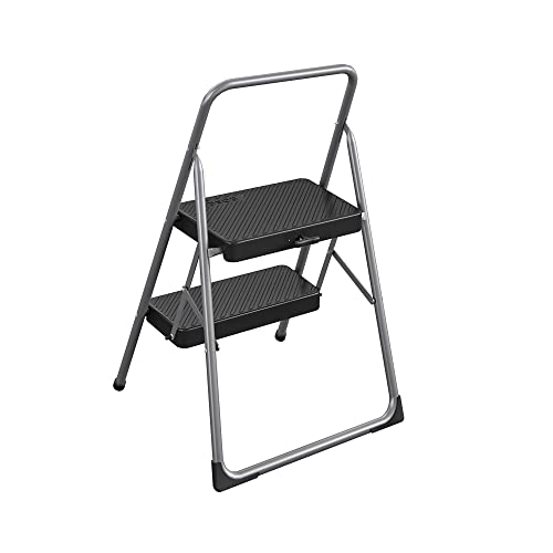 COSCO 11137PBL1E 2 Household Folding Step Stool, ANSI Type 3, 200 lb Weight Capacity, Platinum