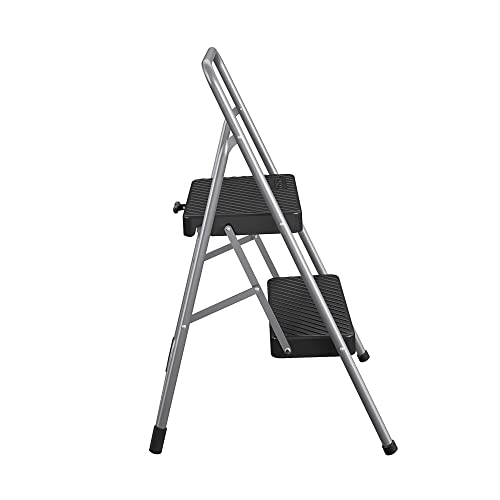 COSCO 11137PBL1E 2 Household Folding Step Stool, ANSI Type 3, 200 lb Weight Capacity, Platinum