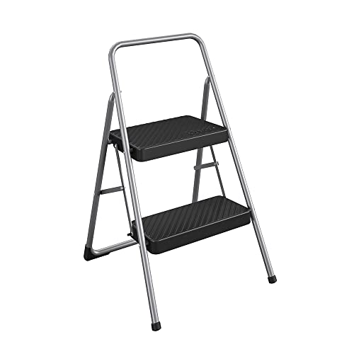 COSCO 11137PBL1E 2 Household Folding Step Stool, ANSI Type 3, 200 lb Weight Capacity, Platinum