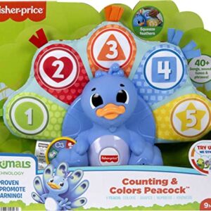 Fisher-Price Linkimals Learning Toy Counting & Colors Peacock with Interactive Lights & Music for Baby & Toddlers Ages 9+ Months