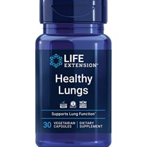 Life Extension Healthy Lungs – Lung Support Supplement - Helps Maintain Lung & Breathing Health with Boswellia, Bael, Saffron, Andrographolide - Gluten-Free, Once Daily - 30 Vegetarian Capsules