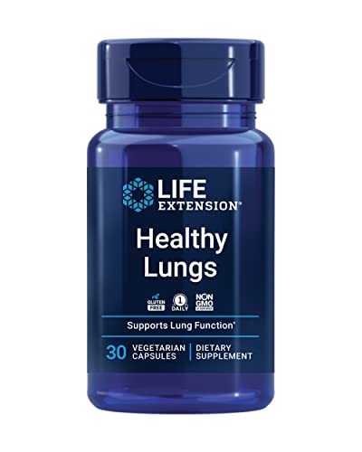 Life Extension Healthy Lungs – Lung Support Supplement - Helps Maintain Lung & Breathing Health with Boswellia, Bael, Saffron, Andrographolide - Gluten-Free, Once Daily - 30 Vegetarian Capsules