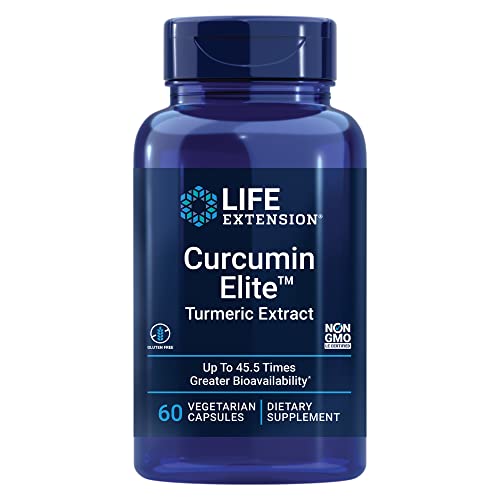 Life Extension Curcumin Elite Turmeric Extract – 270 x Better Absorption - For Joint Brain and Heart Health - Inflammation Management Supplement – Non-GMO - 60 Vegetarian Capsules