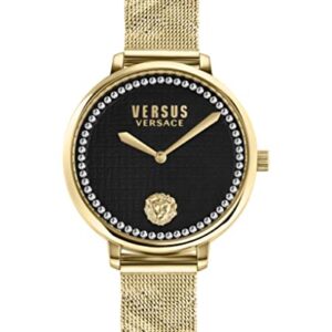 Versus Versace Womens Crystal Gold 36 mm La Villette Bracelet Watch VSP1S3821