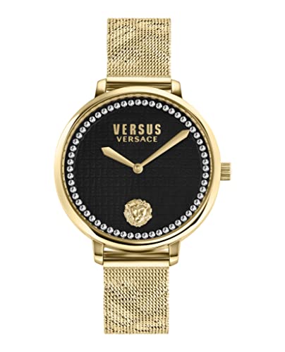 Versus Versace Womens Crystal Gold 36 mm La Villette Bracelet Watch VSP1S3821