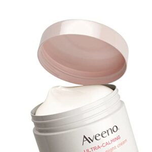 Aveeno Ultra-Calming Nourishing & Moisturizing Face & Neck Night Cream for Dry, Sensitive Skin with Calming Feverfew & Nourishing Oat, Non-Comedogenic, Oil-Free & Hypoallergenic, 1.7 oz (Pack of 3)