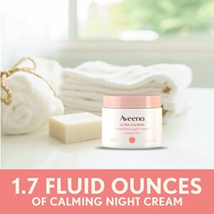 Aveeno Ultra-Calming Nourishing & Moisturizing Face & Neck Night Cream for Dry, Sensitive Skin with Calming Feverfew & Nourishing Oat, Non-Comedogenic, Oil-Free & Hypoallergenic, 1.7 oz (Pack of 3)