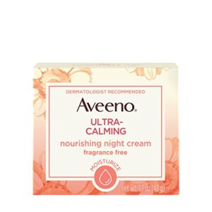 Aveeno Ultra-Calming Nourishing & Moisturizing Face & Neck Night Cream for Dry, Sensitive Skin with Calming Feverfew & Nourishing Oat, Non-Comedogenic, Oil-Free & Hypoallergenic, 1.7 oz (Pack of 3)