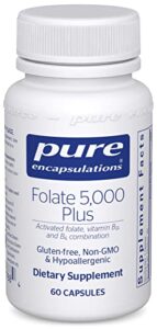pure encapsulations – folate 5,000 plus – activated folate, vitamin b12 and b6 combination – 60 capsules