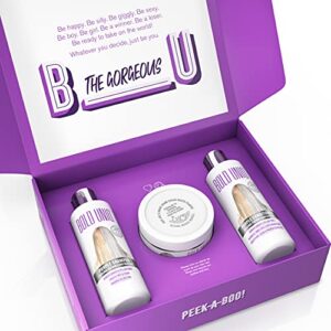 Purple Shampoo, Conditioner & Mask Trio Gift Set. Removes Brassy Yellow Tones. Lightens Blonde, Platinum, Ash, Silver & Grays. Paraben & Sulfate Free. PETA Approved Cruelty-free and 100% Vegan.