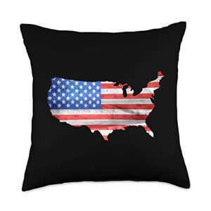 love america american flag best country on earth usa american flag patriotic for us united states pride throw pillow, 18×18, multicolor