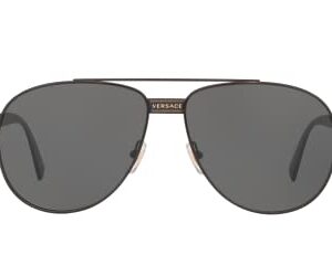 Versace Man Sunglasses Black Frame, Dark Grey Lenses, 58MM