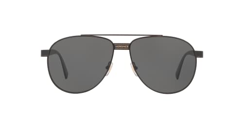 Versace Man Sunglasses Black Frame, Dark Grey Lenses, 58MM