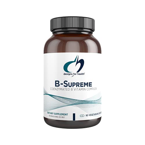 Designs for Health Vitamin B Supreme - Vitamin B Complex for Mood + Energy Support - Bioactive Methyl Folate, Methyl B12, Niacinamide + Thiamine B1 Supplement (90 Vegan Capsules)