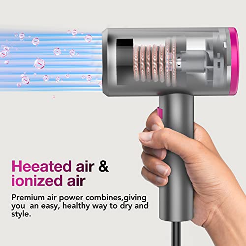 SIYOO Hair Dryer with Diffuser, 1600W Ionic Blow Dryer, Constant Temperature Hair Care Without Hair Damage, Lightweight Portable Travel Hairdryer