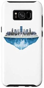 galaxy s8+ flat earth awesome future city ice wall society gift case