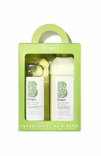 Briogeo Superfoods Apple, Matcha, Kale Replenishing Shampoo and Conditioner Duo | Replenish Dull, Dry Hair and Supports Healthy Hair and Scalp | Vegan, Phalate & Paraben-Free