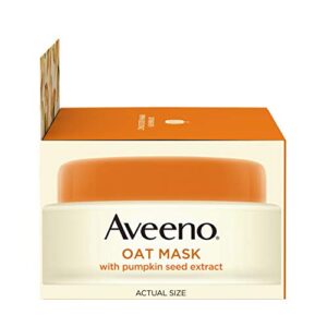 Aveeno Oat Face Mask with Soothing Pumpkin Seed Extract and Feverfew Extract, to Rebalance and Hydrate Skin, Paraben Free, Phthalate-Free, 1.7 oz