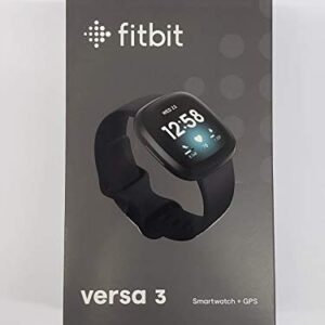 Fitbit Versa 3 Health & Fitness Smartwatch with GPS, 24/7 Heart Rate, Alexa Built-in, 6+ Days Battery, Black/Black, One Size Renewed