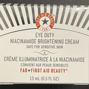 First Aid Beauty Eye Duty Niacinamide Brightening Cream, Illuminating Eye Cream for Dark Circles and Puffiness, 0.5 oz.