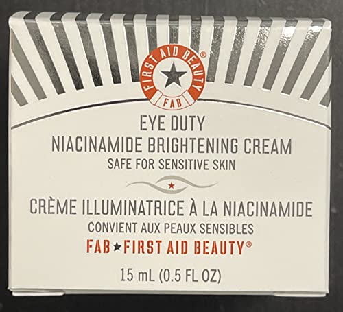 First Aid Beauty Eye Duty Niacinamide Brightening Cream, Illuminating Eye Cream for Dark Circles and Puffiness, 0.5 oz.