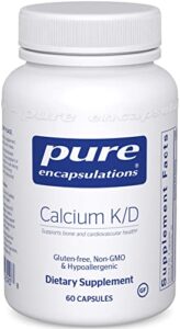 pure encapsulations calcium k/d | supplement for bone strength, immune system, colon, and cardiovascular health* | 60 capsules