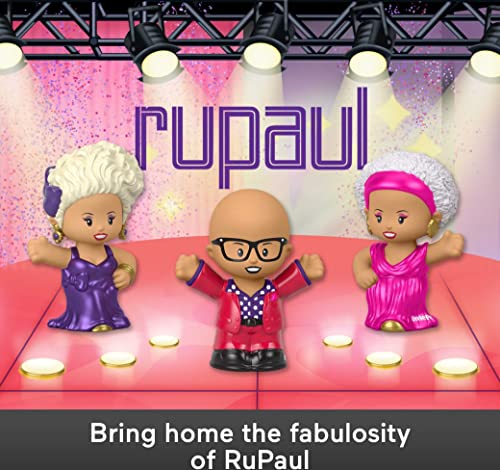 Little People Collector Rupaul Special Edition Figure Set In Display Gift Package for Adults & Fans, 3 Figurines