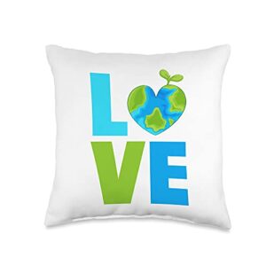 best earth day humor collection environmental science gifts love world earth day throw pillow, 16×16, multicolor