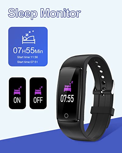 GRV Fitness Tracker Non Bluetooth Fitness Watch No App No Phone Required Waterproof Pedometer Watch with Steps Calories Counter Sleep Tracker for Men Women Kids Parents (Black)